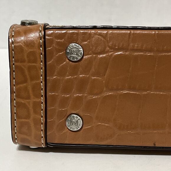 Stunning Michael Kors Alligator Print Leather Camel Handbag Chain Shoulder Bag - Picture 8 of 13